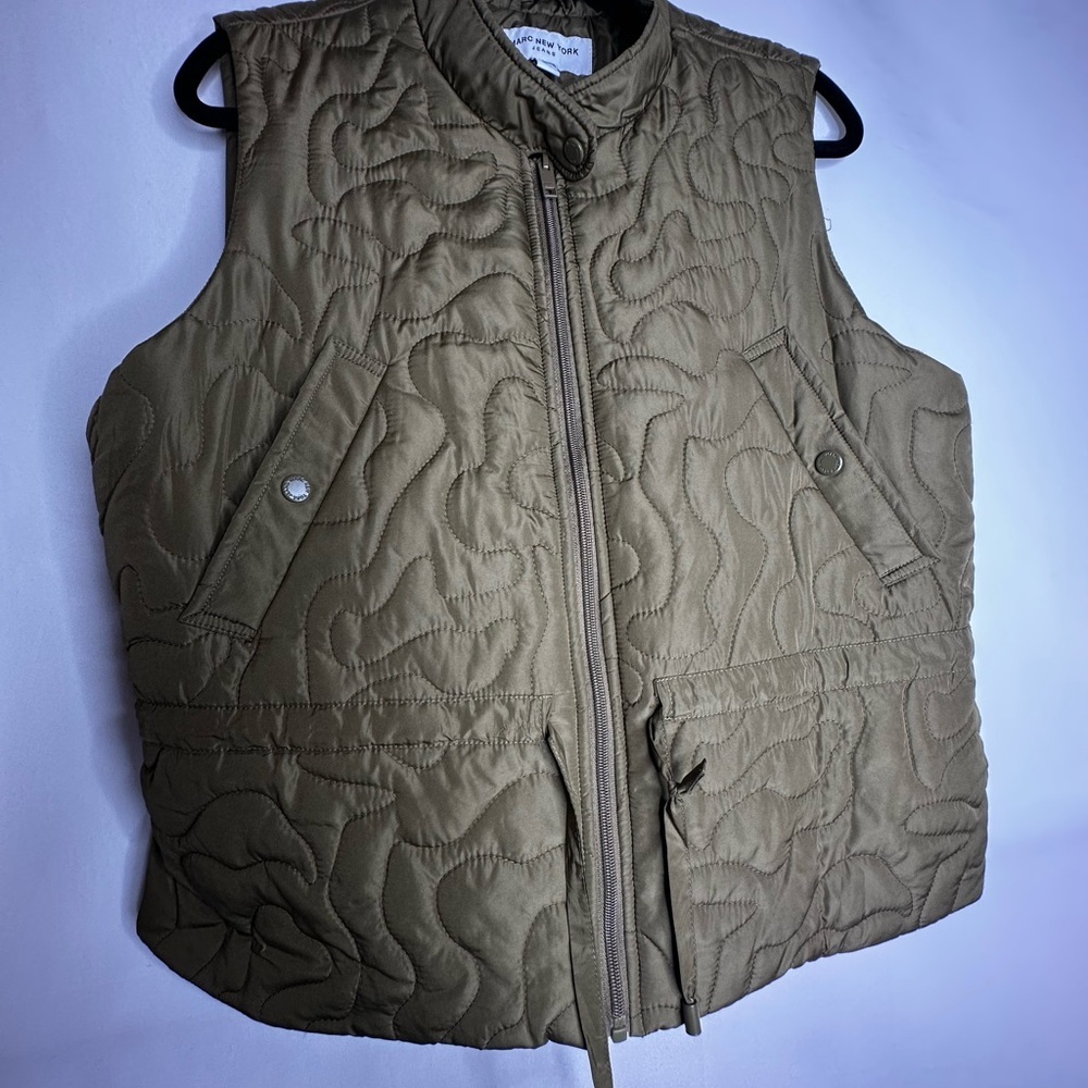 Marc New York Quilted Vest in Olive
